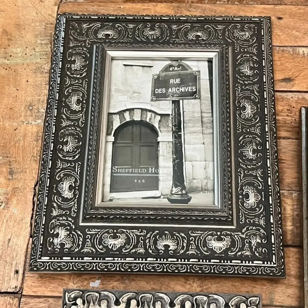 Ornate Pewter Picture Frames Set Of 3 Different Sizes